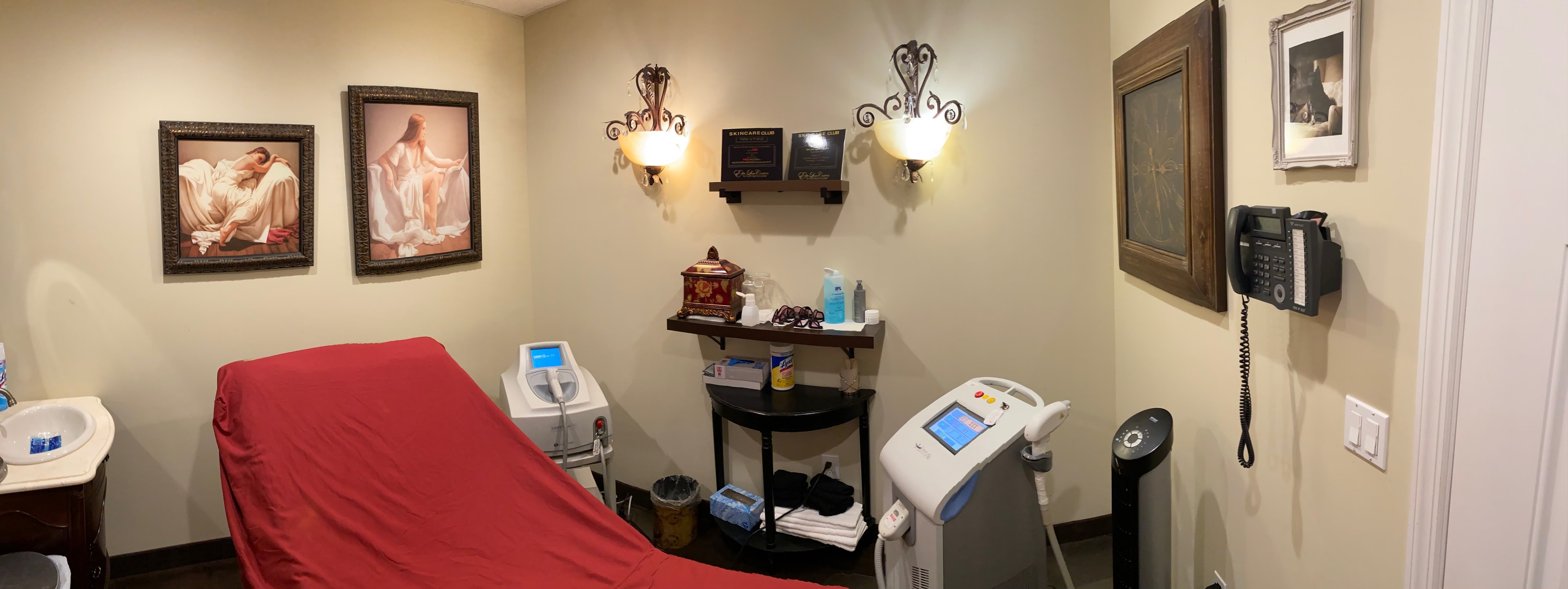 Laser hair removal treatment room at Elite Laser Center Stony Brook
